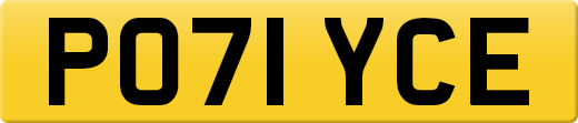 PO71 YCE private number plate